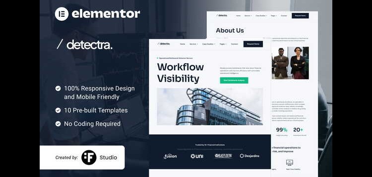 Item cover for download Detectra – Business Process Optimization Elementor Template Kit