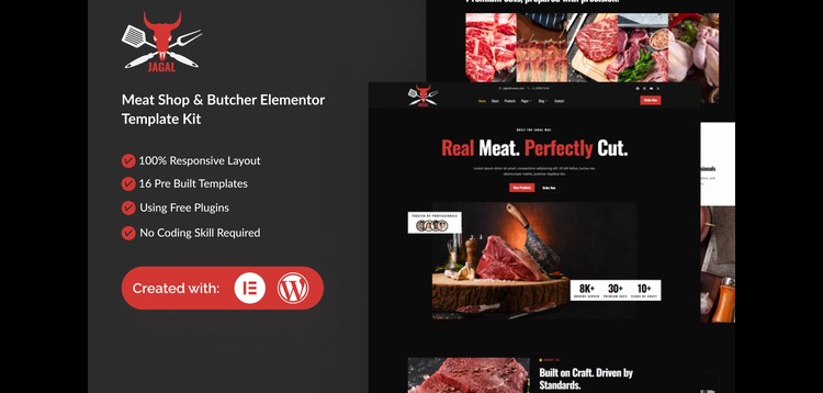 Item cover for download Jagal - Meat Shop & Butcher Elementor Template Kit