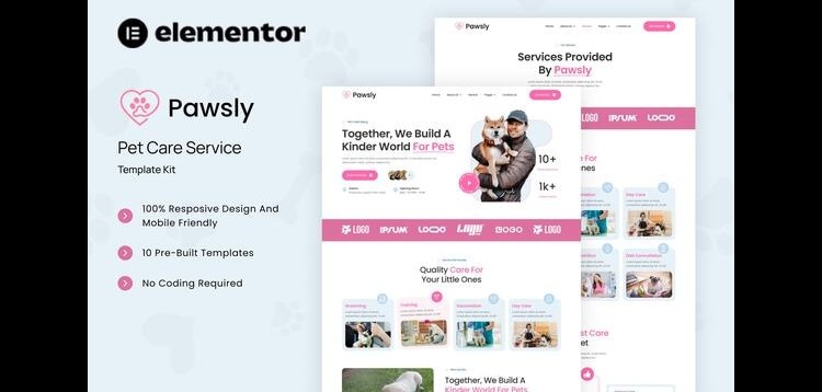 Item cover for download Pawsly - Pet Care Service Elementor Template Kit