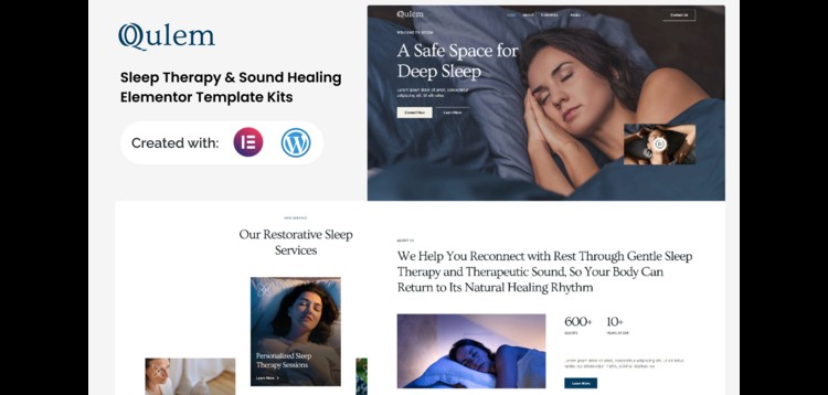Item cover for download Qulem - Sleep Therapy & Sound Healing Elementor Template Kits