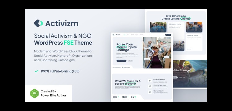 Item cover for download Activizm – Social Activism & NGO Gutenverse FSE WordPress Theme