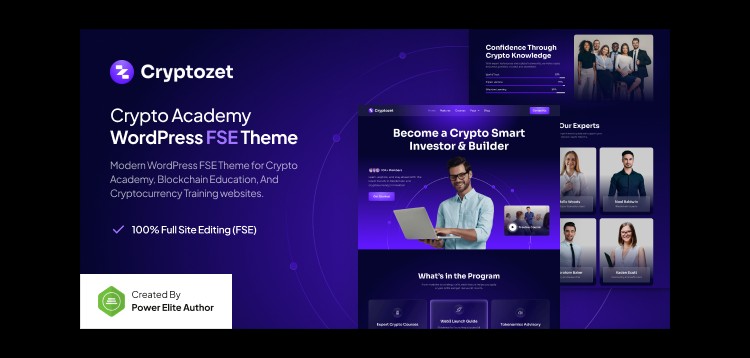 Item cover for download Cryptozet – Crypto & Blockchain Academy Gutenverse FSE WordPress Theme