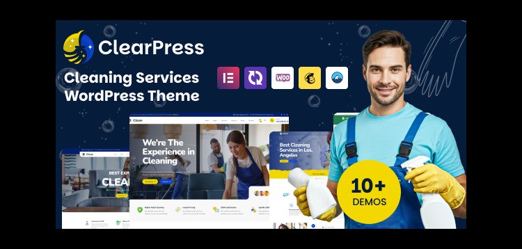 Item cover for download ClearPress - Cleaning Services WordPress Theme