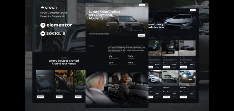 Item cover for download Crown - Luxury Car Rental Service Elementor Template Kit