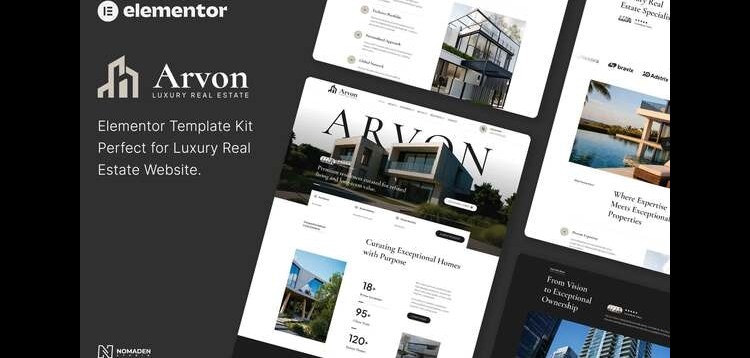 Item cover for download ARVON - Luxury Real Estate Elementor Template Kit