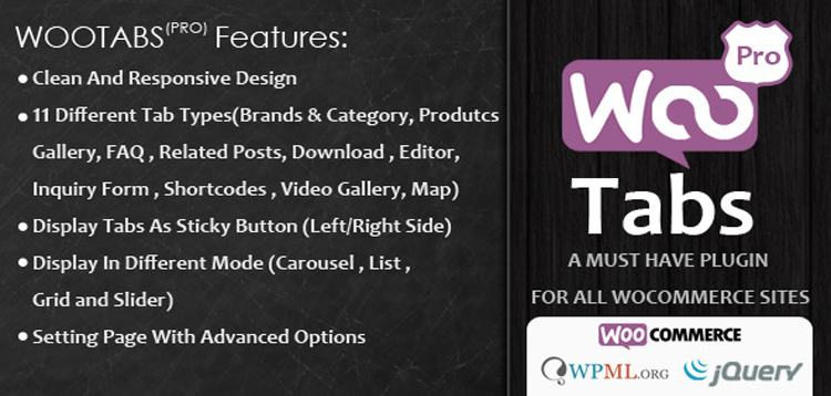Item cover for download Woocommerce Tabs Pro: Extra Tabs for Product Page