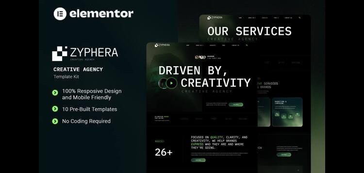 Item cover for download Zyphera - Creative Agency Elementor Template Kit