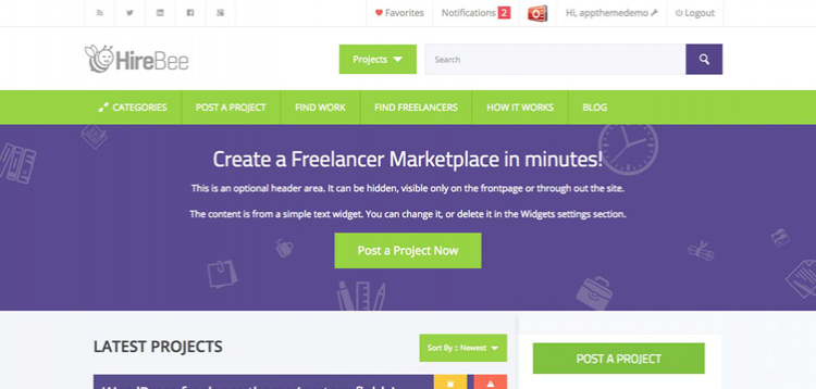 Item cover for download AppThemes HireBee WordPress Theme