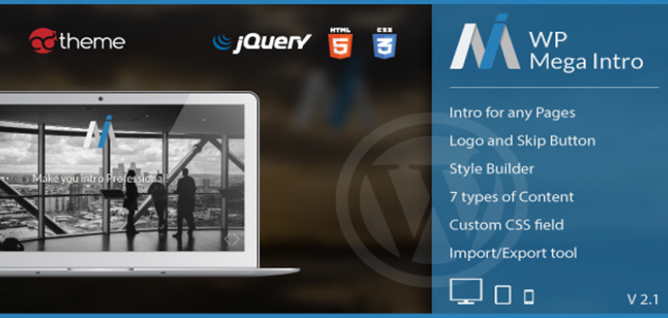Item cover for download WP Mega Intro - Amazing Intro Pages for WP