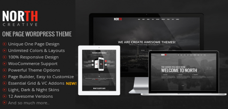 Item cover for download North - One Page Parallax WordPress Theme