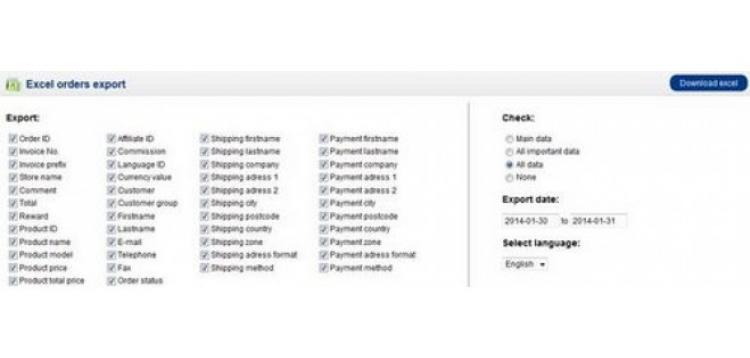 Item cover for download Export - Orders To Excel