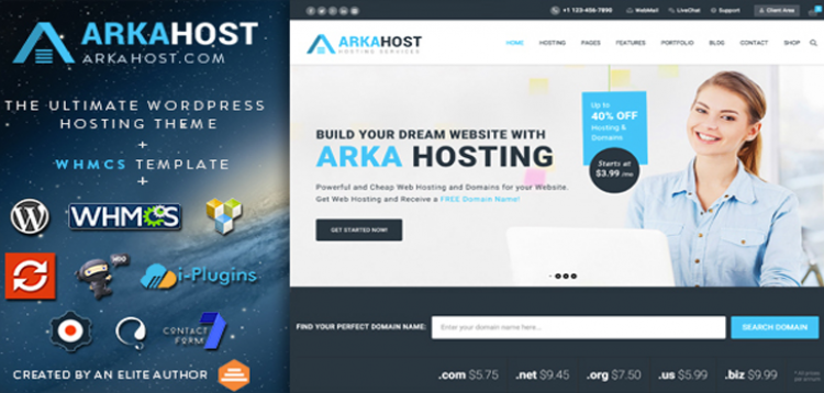Item cover for download Arka Host - WHMCS Hosting, Shop & Corporate Theme