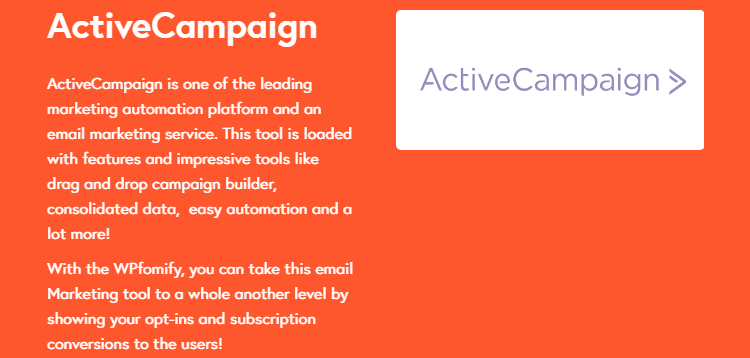 Item cover for download WPFomify Active Campaign