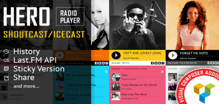 Item cover for download Hero - Shoutcast and Icecast Radio Player With History - Visual Composer Addon