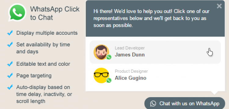 Item cover for download WhatsApp Click to Chat Plugin for WordPress