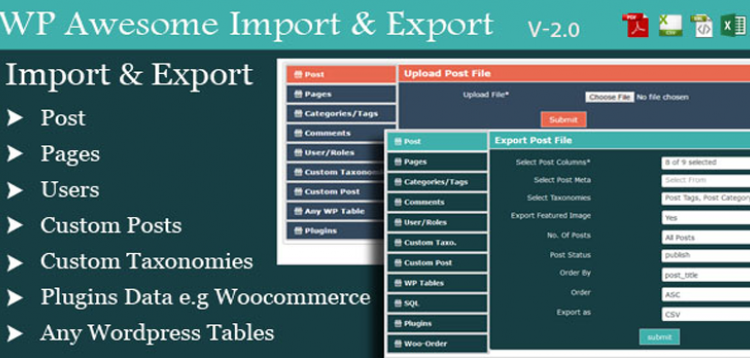 Item cover for download WordPress Awesome Import & Export Plugin
