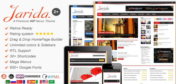 Item cover for download Jarida - Responsive WordPress News, Magazine, Blog