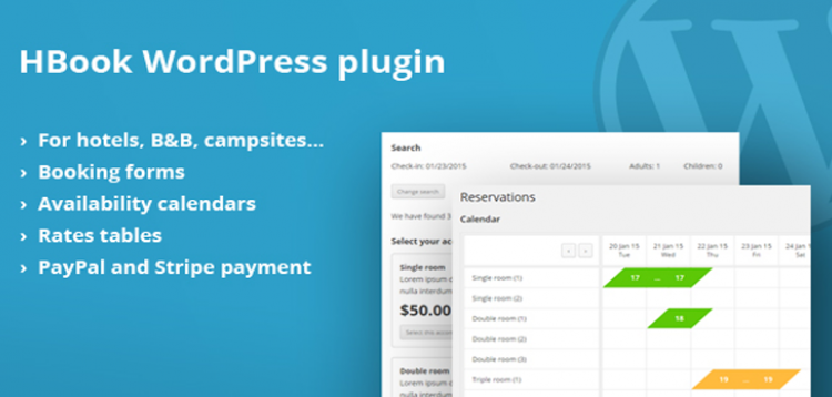 Item cover for download HBook - Hotel booking system - WordPress Plugin