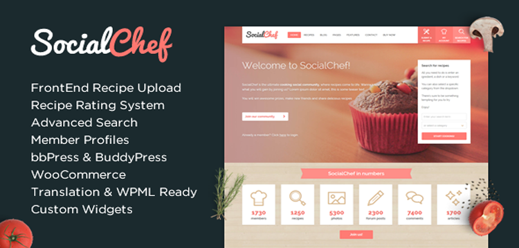 Item cover for download SocialChef - Social Recipe WordPress Theme