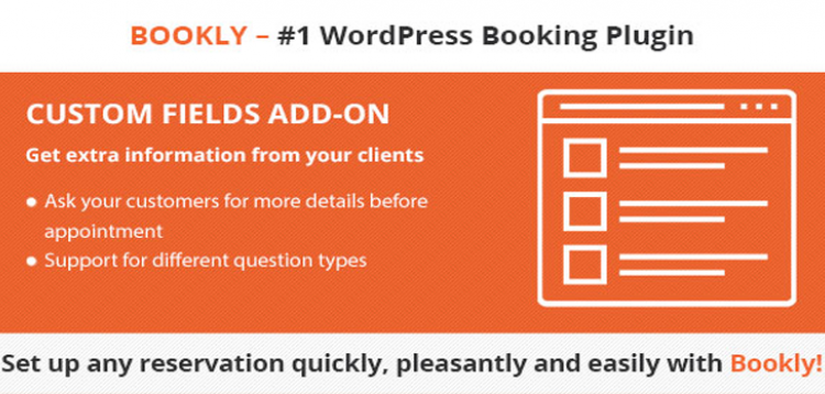 Item cover for download Bookly Custom Fields (Add-on)