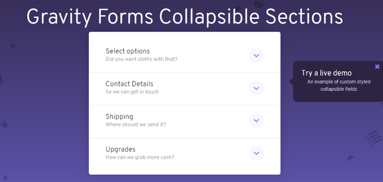 Item cover for download Jetsloth - Gravity Forms Collapsible Sections
