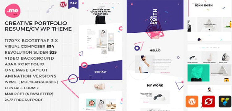 Item cover for download Me - Creative Portfolio & Resume/CV WordPress Theme