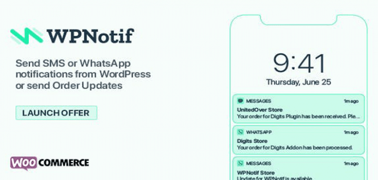 Item cover for download WPNotif: WordPress SMS & WhatsApp Notifications