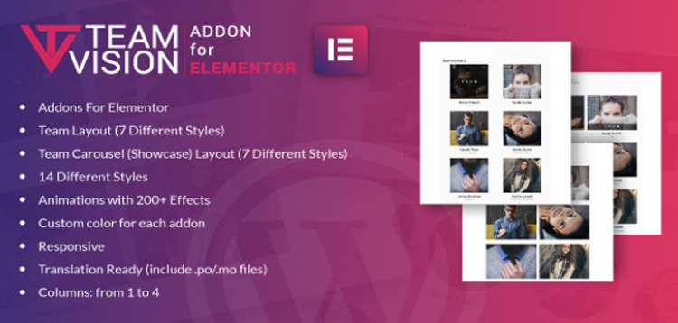 Item cover for download Teamvision for Elementor WordPress Plugin