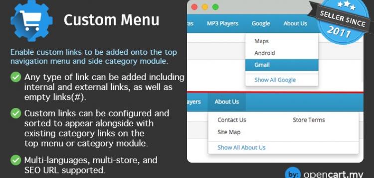 Item cover for download Custom Menu OpenCart