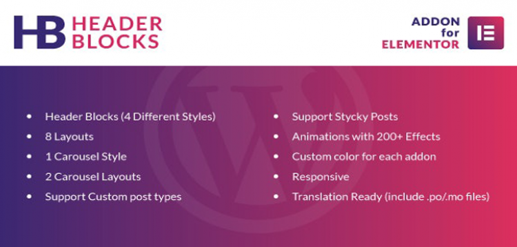 Item cover for download Header Blocks for Elementor - WordPress Plugin