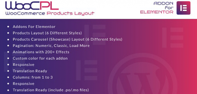 Item cover for download WooCommerce Products Layout for Elementor WordPress Plugin