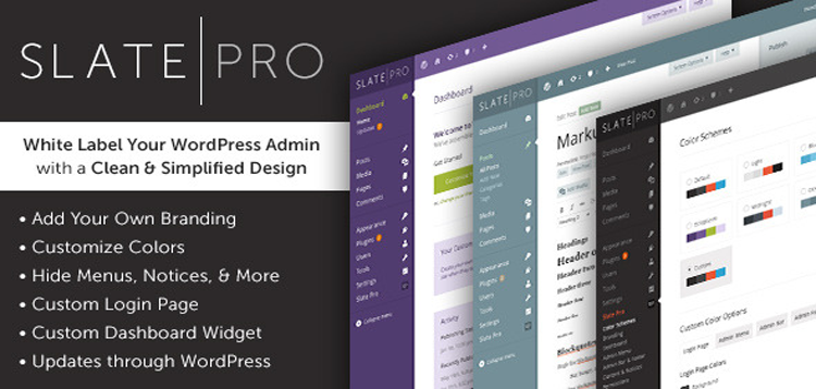 Item cover for download Slate Pro - WordPress White Label Admin Theme