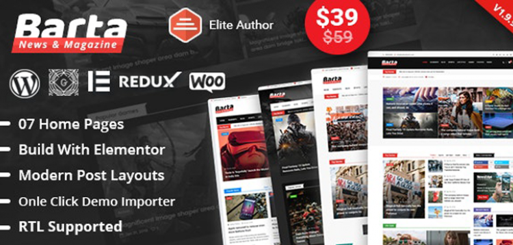 Item cover for download Barta - News & Magazine WordPress Theme