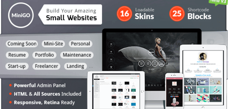 Item cover for download MINIGO – LUXURY MINI SITE MULTI-PURPOSE PLACEHOLDER WP PLUGIN