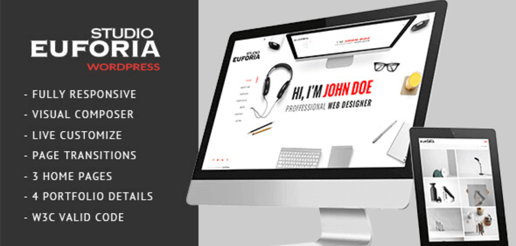 Item cover for download EUFORIA – RESPONSIVE VCARD WORDPRESS THEME