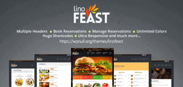 Item cover for download LINOFEAST – RESTAURANT RESPONSIVE WORDPRESS THEME