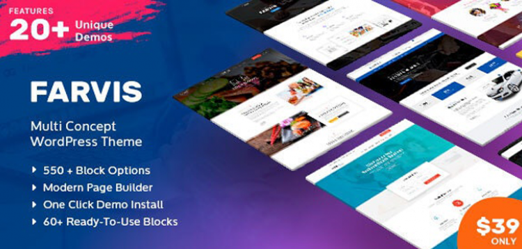 Item cover for download Farvis - Multipurpose WordPress Theme
