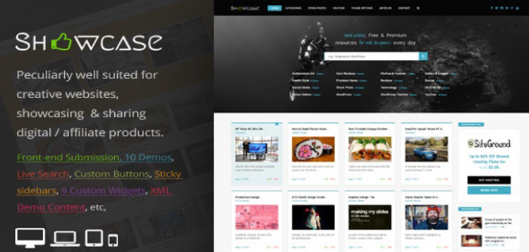 Item cover for download Showcase = Responsive WordPress Grid/Masonry Blog Theme