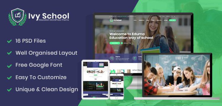 Item cover for download Ivy School – Education, University & School WordPress Theme