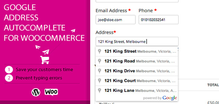 Item cover for download Google Address Autocomplete for WooCommerce