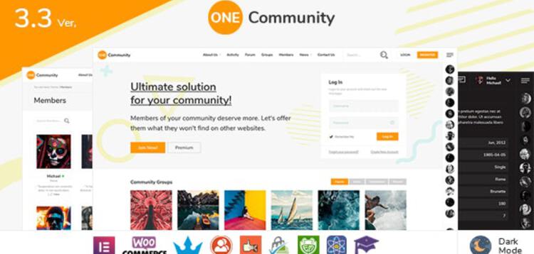 Item cover for download ONECOMMUNITY - BUDDYPRESS NOUVEAU COMMUNITY THEME