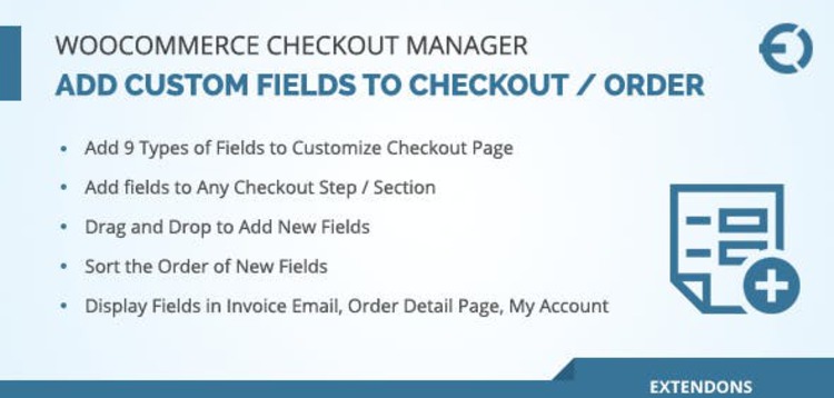 Item cover for download WOOCOMMERCE CHECKOUT FIELDS MANAGER, CUSTOM CHECKOUT FIELDS PLUGIN