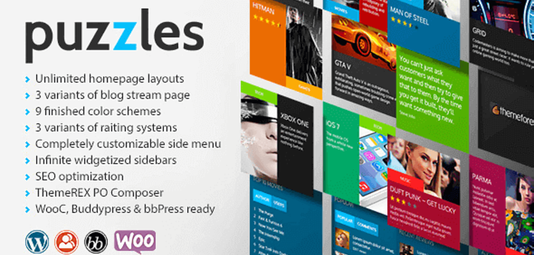 Item cover for download PUZZLES – WORDPRESS MAGAZINE/REVIEW WITH WOOC