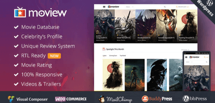 Item cover for download MOVIEW – RESPONSIVE FILM VIDEO DB & REVIEW THEME