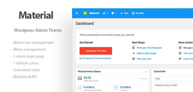 Item cover for download Materil - WordPress Material Design Admin Theme