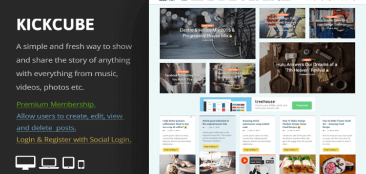 Item cover for download KICKCUBE – MEMBERSHIP & USER CONTENT SHARING THEME