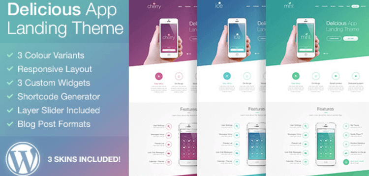 Item cover for download DELICIOUS – RESPONSIVE APP LANDING WORDPRESS THEME