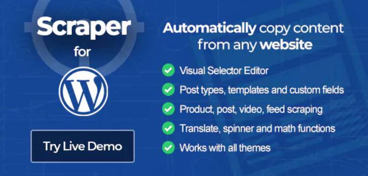Item cover for download Scraper - Content Crawler Plugin for Wordpress