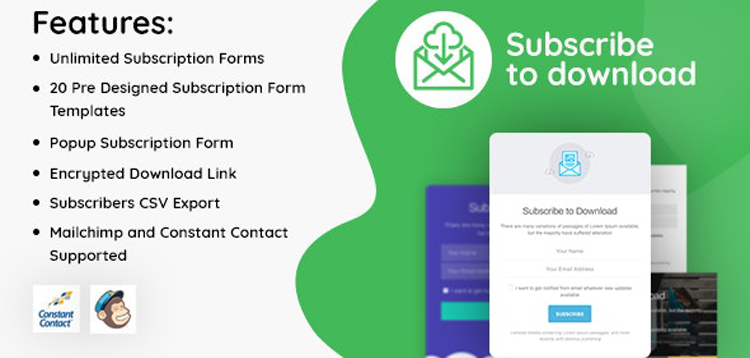 Item cover for download Subscribe to Download - An advanced subscription plugin for WordPress