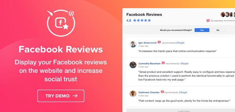 Item cover for download Facebook Reviews - WordPress Facebook Reviews plugin
